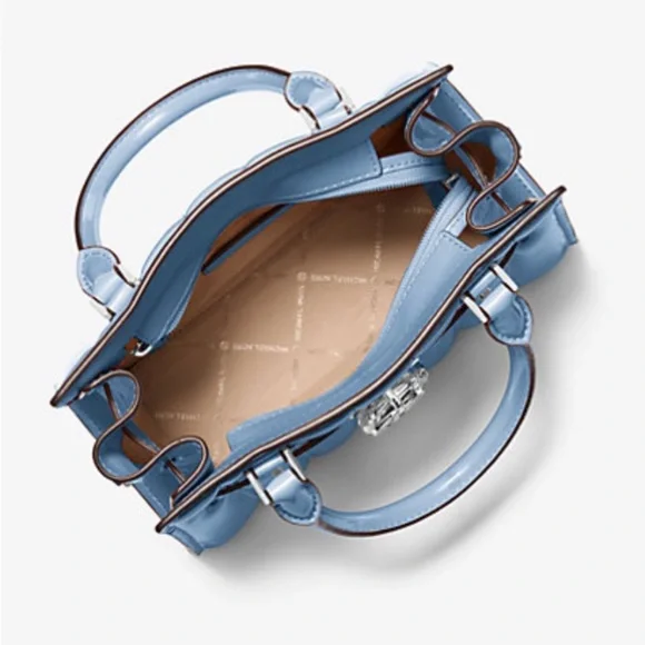 Michael Kors Sky Blue Patent Satchel Crossbody